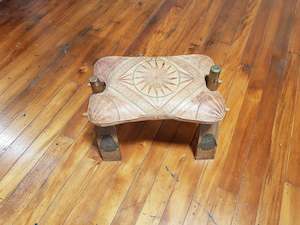 3: Foldable old seat with leather cushion seat