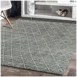 Products: Dara Hand Knotted Contemporary Black Tile Wool Rug