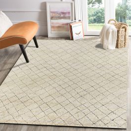 Dara Hand Knotted Contemporary Tan & Ivory Wool Rug