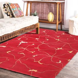 Agate Transitional Graphic Red Hand Knotted Wool & Silk Rug