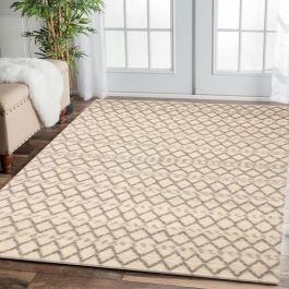 Rugsville Peita Beige Tile Hand Knotted Wool Moroccan Rug 150 x 240 cm