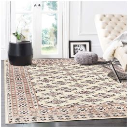 Bokhara Fine Hand Knotted Worsted Wool Ivory Beige Rug 4' x 6