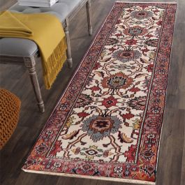 Fia Hand-Knotted Ivory Rust Tribal Persian Rug - Now