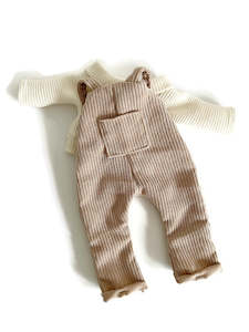 Dress-Up Doll Outfit - Corduroy dungarees & ribbed top