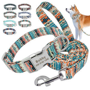 Collars, Harness's & Leads: Customized Pet Collar Personalized Dog Puppy ID Tag Nylon Leash for Small Medium Large Dogs