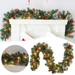 Novelty Lights: Eye-Catching Short Christmas Berrys Rattan Decoration Garland Reusable Xmas Tree Ornaments