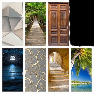 Wallpaper Murals Wall Art: DIY 3D Door Landscape Art Door Stickers Removable - 85 x 215cm