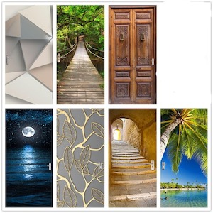 DIY 3D Door Landscape Art Door Stickers Removable - 95 x 215cm