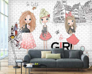 Custom Wall Mural Art: beibehang Custom wallpaper for walls 3 d Large Photo Wallpaper Urban Fashion Girl