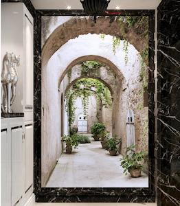 3d wallpaper for room European-style arches leafy backdrop custom 3d photo wallpaper