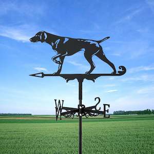 Black Dog (Pointer)Metal Weather Vane Standing Decor Roof Weathervane