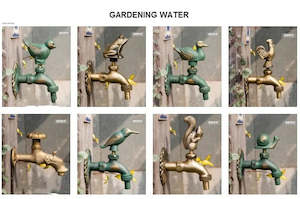 Decorative Antique Brass Garden Outdoor Faucet Cold Water Tap - With a Set of Br…