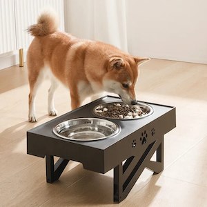 Tradies Pets: Dogs Double Bowls with Stand Adjustable Height for Medium Big Dog