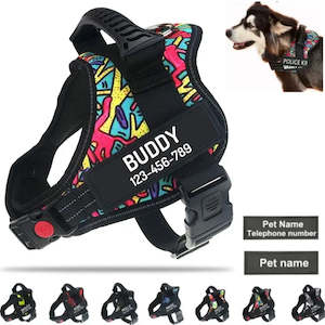 Personalised No Pull Dog Harness with Custom Name and Phone Number Heavy Duty Pe…