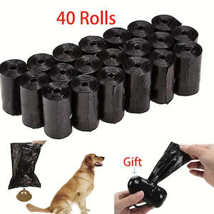 Collars Harnesss Leads: 40 Rolls BlackDog Poop Bags With Dispenser and Leash Clip, Unscented, Standard, 600 Count,