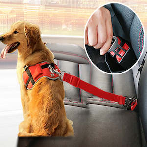 Collars Harnesss Leads: Dog Leads for Vehicle SeatBelt connect to your pets Harness -Safety Lever Auto Traction