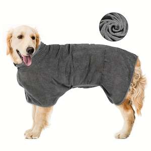 1Pc dog bathrobe towel, dog drying coat, super absorbent dog robe, dog towel wit…