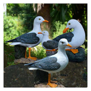 Garden Accessories: Outdoor Resin Seagull Birds Crafts Mediterranean style Ornaments Garden Simulation Animal Sculpture Accessories Decoration Art