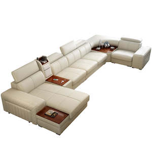 Home Furniture: Leather sofa modern combination