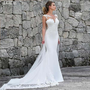 Casual Formal Clothing: LORIE Mermaid Wedding Dresses Turkey 2019 Lace Appliques Bridal Dress Custom Made Wedding Gown vestidos de noiva Plus size