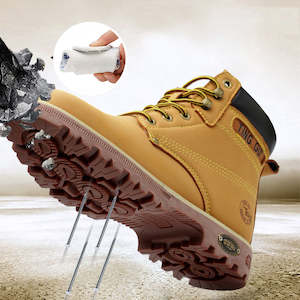 Men Steel Toe Breathable Leather Work Boot