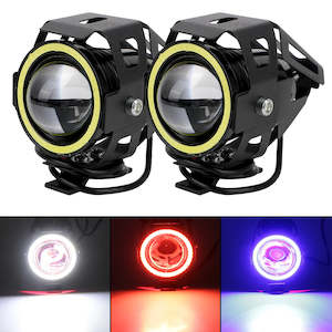 LED Motorcycle Angel Eyes Motorbike LED Auxiliary Lamp U7 Headlamp Spotlights Mo…