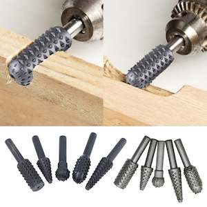 Power Tools Accessories: 5pcs Steel Rotary Rasp File 1/4" Shank Woodworking Hand Tool