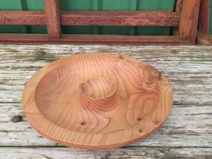 John The Quarters Woodshop: #10 Cedar Dip/Chip Platter 5cm H x 38cm W