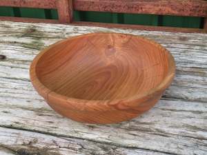 John The Quarters Woodshop: #05 Cherry Salad Bowl 8cm H x 28cm W