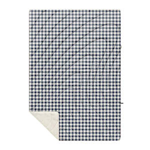 Unclassified: Sherpa Puffy Blanket - Navy Gingham