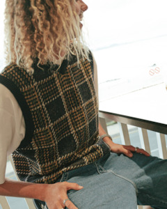 Hairy Mclary Plaid Knit Vest