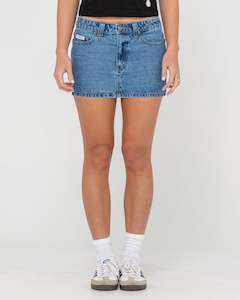 Mavericks Low Rise Mini Denim Skirt