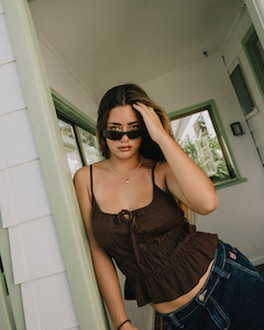 Palm Springs Shirred Cami Top