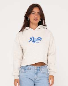 Rusty Old School Cropped Graphic Hoodie