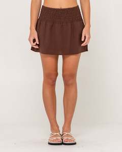 Palm Springs Shirred Mini Skirt