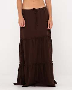 Violeta Low Rise Tiered Maxi Skirt