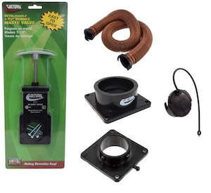 Plumbing 1: Valterra 1 1/2" Dump Valve Kit With 15" Hose & Hub Flange