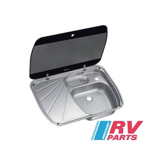 Automotive component: ‘Dometic’ Sink w/Left Hand Drainer, Glass Lid