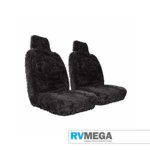 Alpine Plush Black High Back Front Seat Covers - Pair