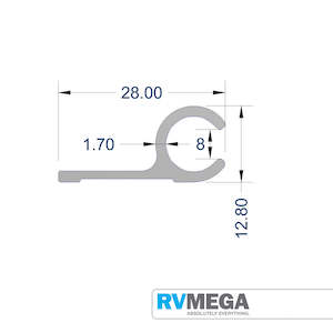 Standard Caravan Awning Track 8mm - 4 Metre UA1608