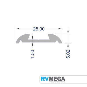 Aluminium Rub Rail 25mm x 4 Metres