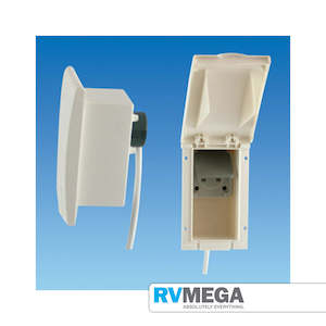 230v Plugs Leads Accessories: Caravan External Inlet Box - White