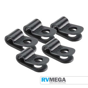 Cable Ties Saddles Split Tube P Clips: Narva P Clip 6.4mm Black Plastic 5 Pce