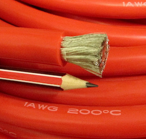 1AWG, 320 Amp, 50mmsq, Tinned OFC copper, Flexible, 200degC, Red RVtechnic RV&Marine