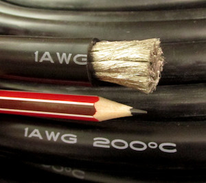 1AWG, 320 Amp, 50mmsq, Tinned OFC copper, Flexible, 200degC, Black RVtechnic RV&Marine