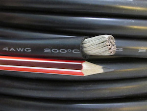 4AWG, 200 Amp, 25mmsq, Tinned OFC copper, Flexible, 200degC, Black RVtechnic RV&Marine