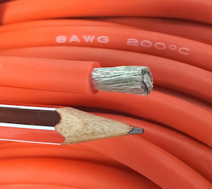 8AWG, 90 Amp, 10mmsq, Tinned OFC copper, Flexible, 200degC, Red RVtechnic RV&Marine