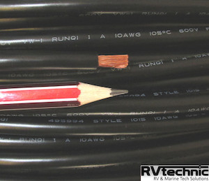 Electronic equipment manufacturing: 10AWG, 60 Amp, 6mmsq, Pure copper, 105degC, Black RVtechnic RV&Marine