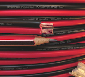 12AWG Twin Core, 30 Amp, 4mmsq, Pure Copper, Red+Black RVtechnic RV&Marine