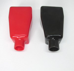 Battery terminal cover pair, soft PVC, red + black RVtechnic RV&Marine